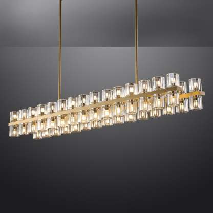 Arcahonk Crystal Rectangular Chandelier 54" 72"