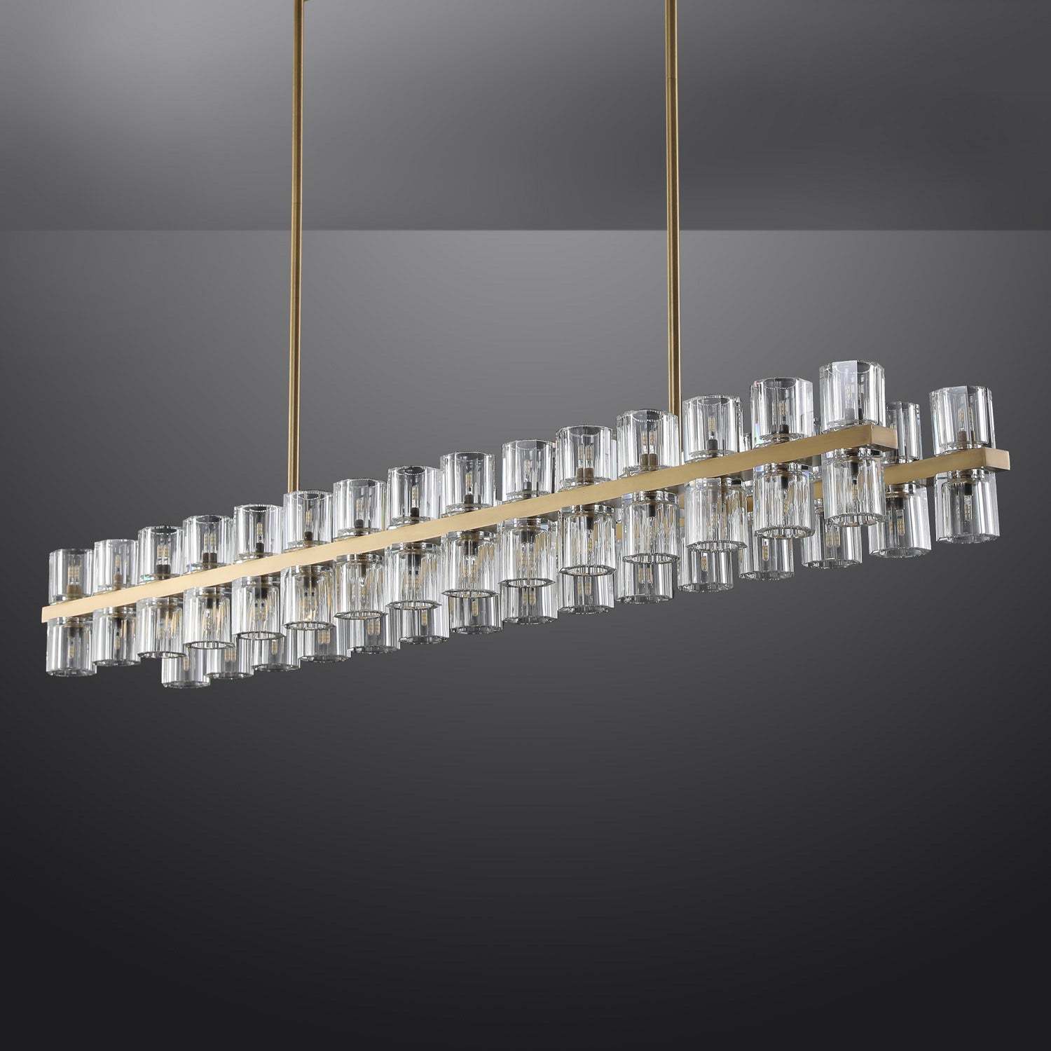 Arcahonk Crystal Rectangular Chandelier 54" 72"