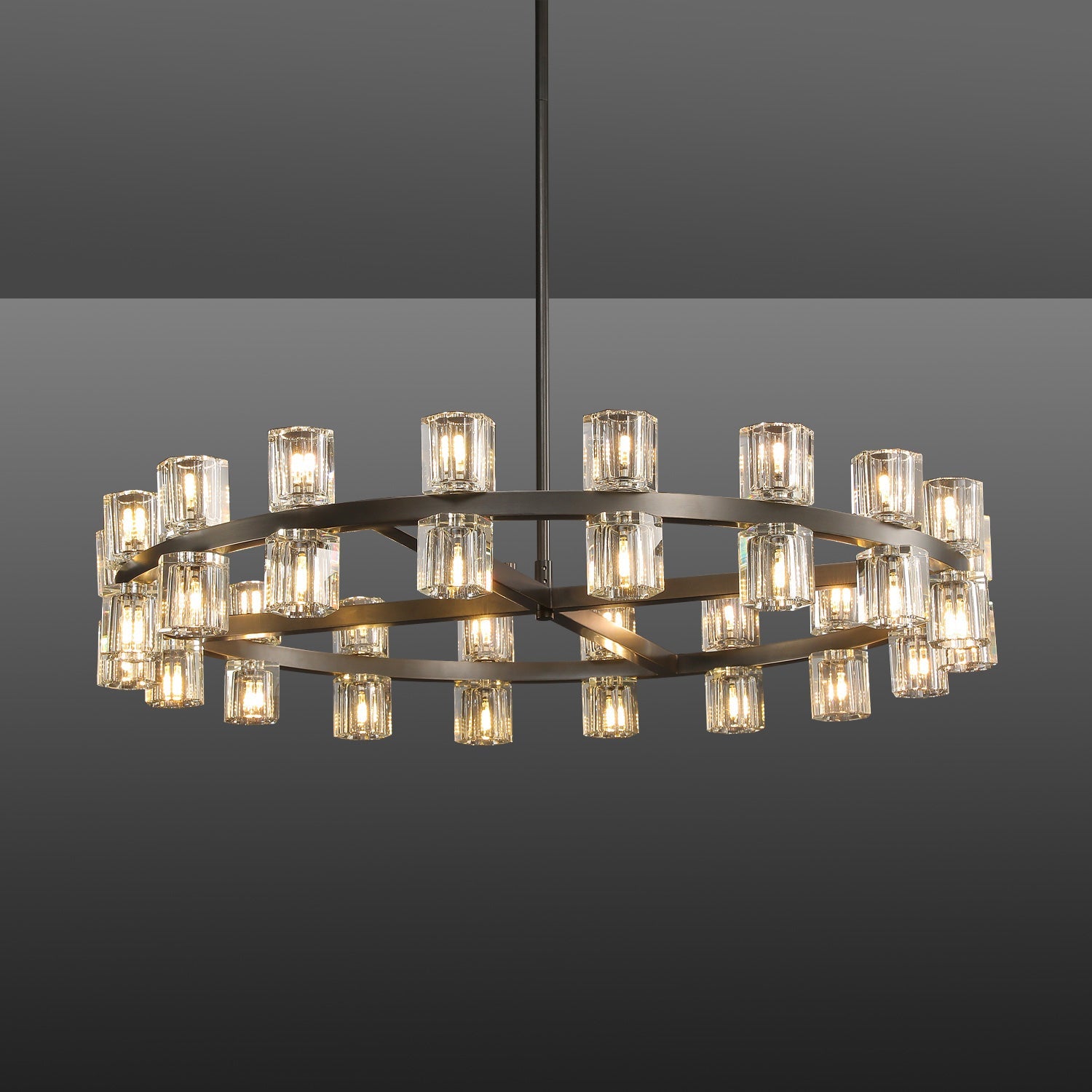 Arcahonk Crystal Round Chandelier 36"