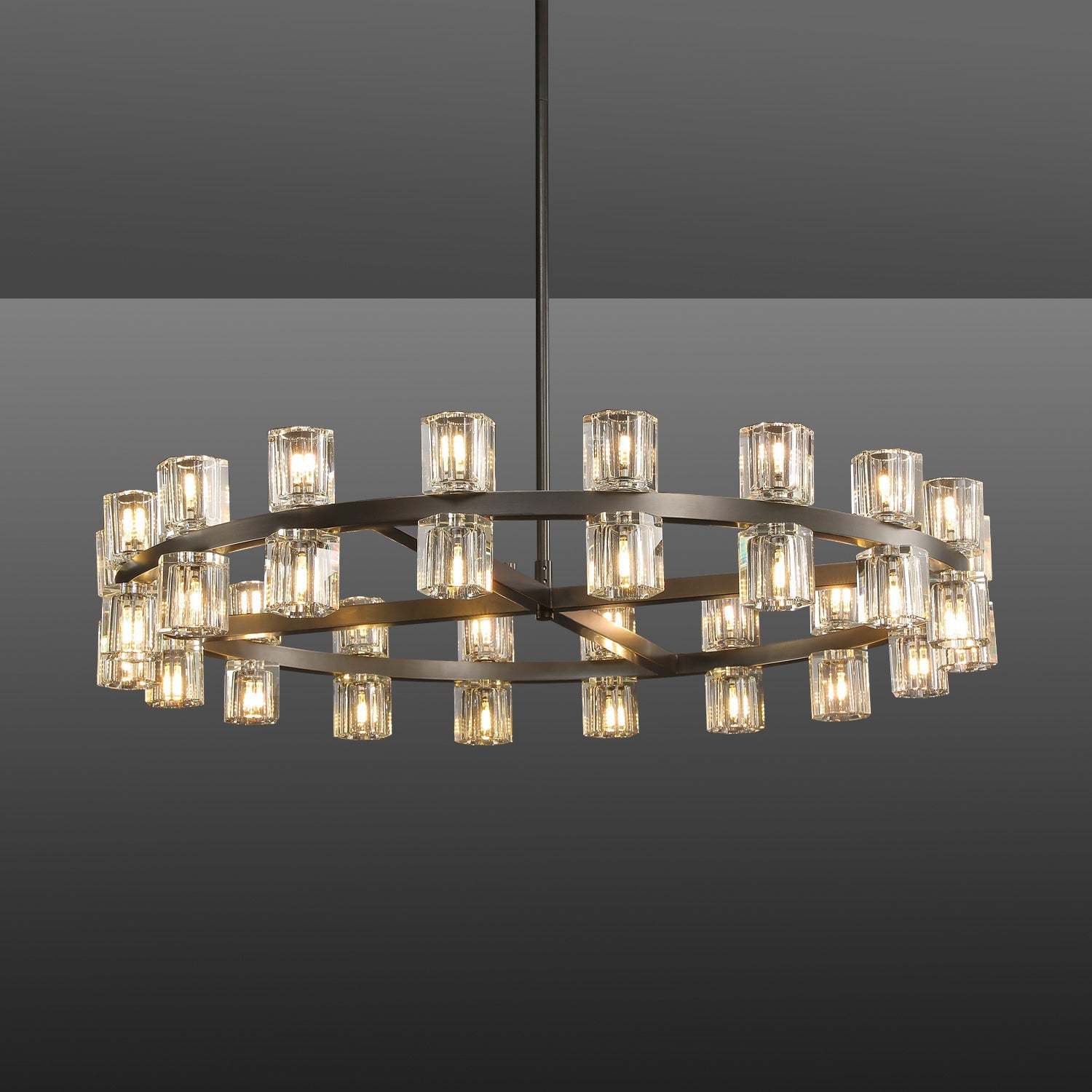 Arcahonk Crystal Round Chandelier 36"