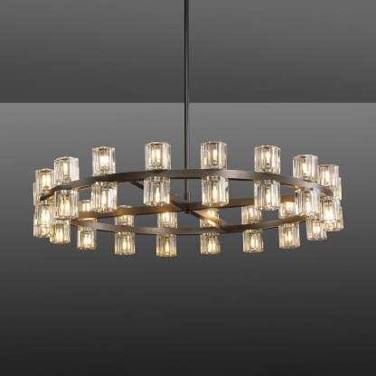 Arcahonk Crystal Round Chandelier 36"