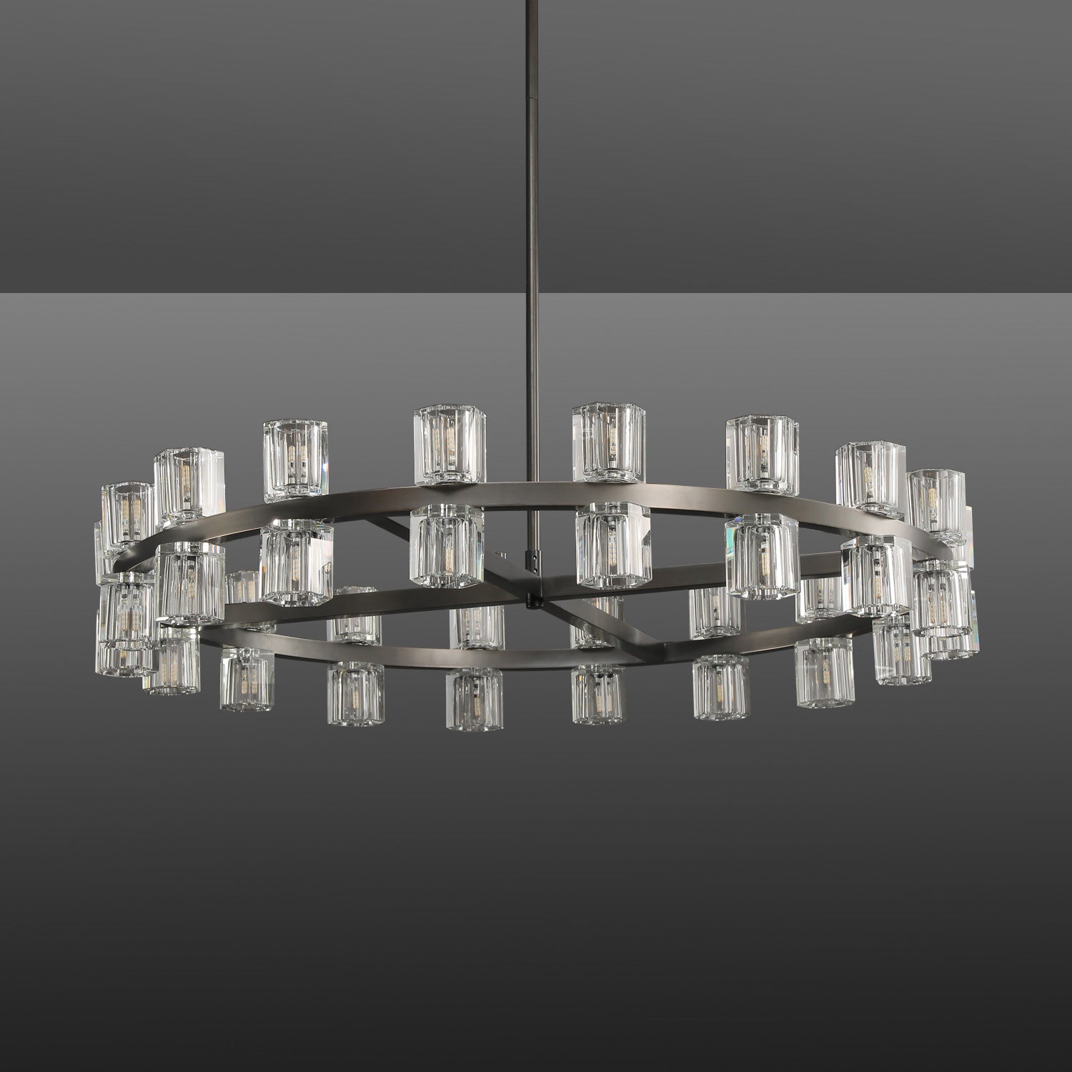 Arcahonk Crystal Round Chandelier 36"