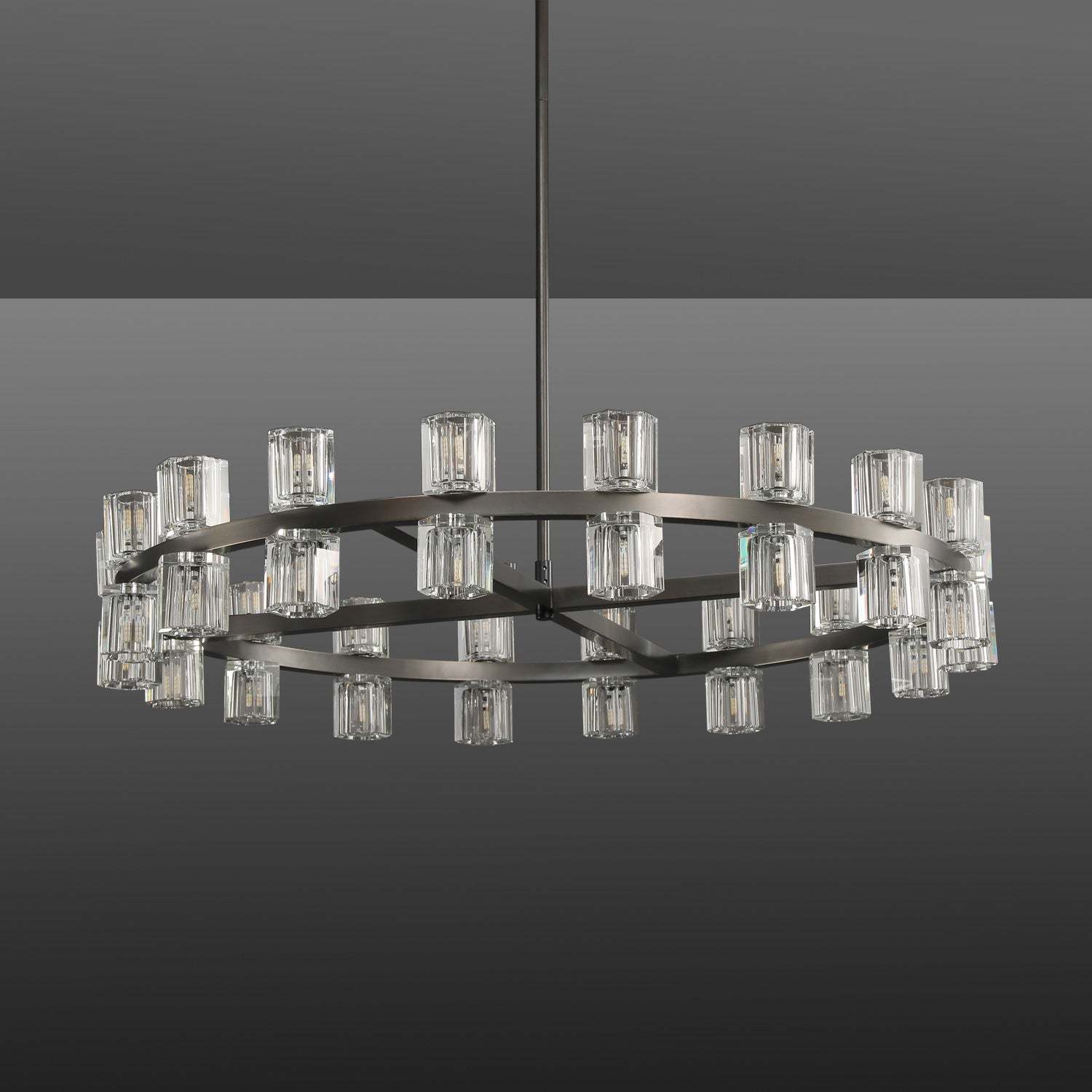 Arcahonk Crystal Round Chandelier 36"