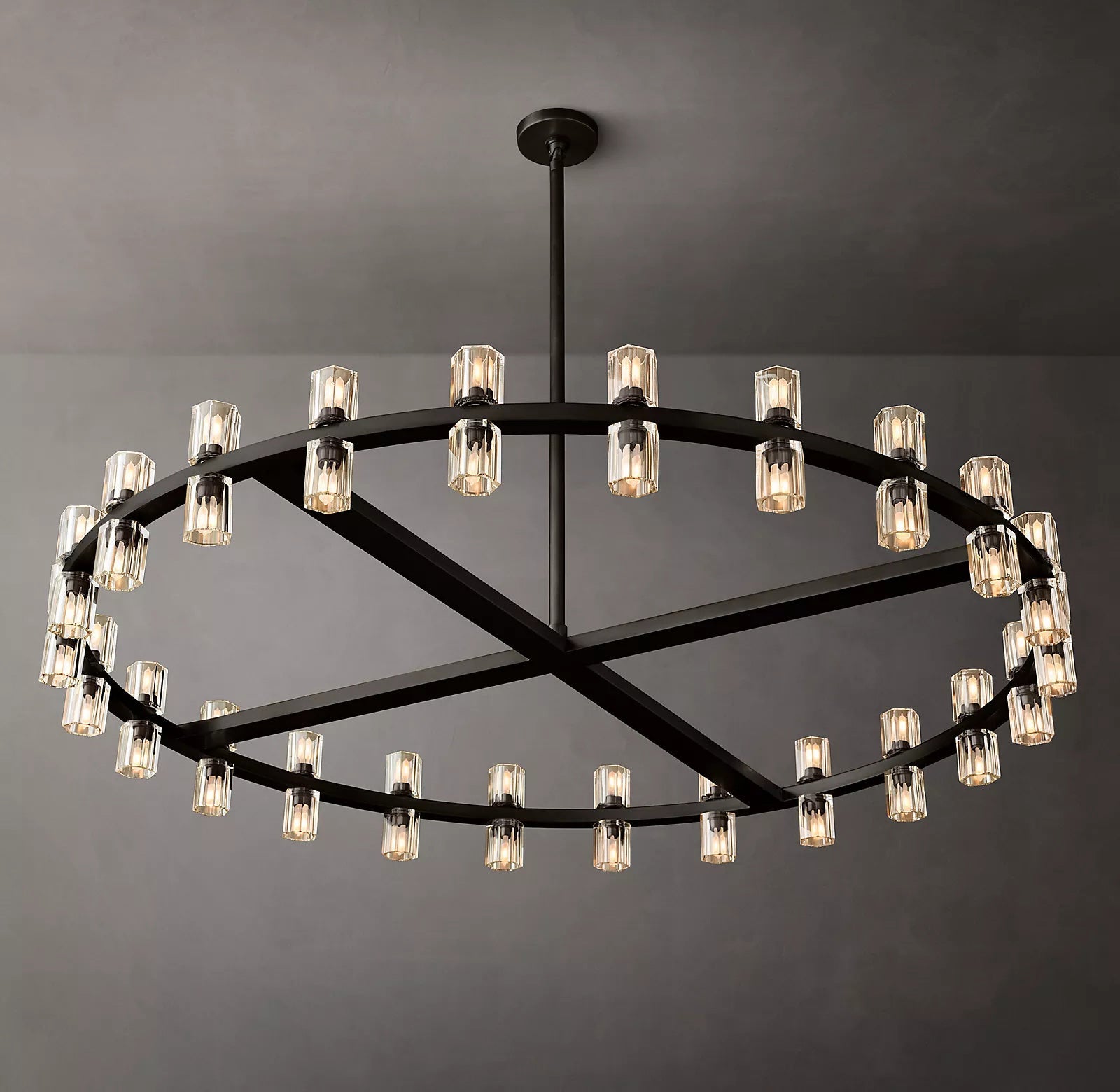 Arcahonk Crystal Round Chandelier 48"