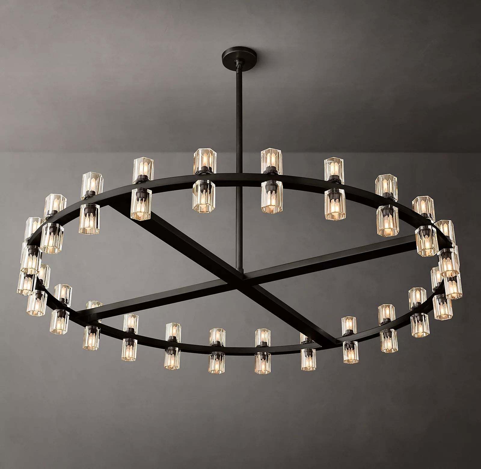 Arcahonk Crystal Round Chandelier 48"