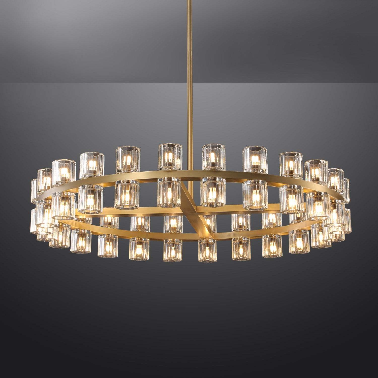 Arcahonk Crystal Round Chandelier 48"