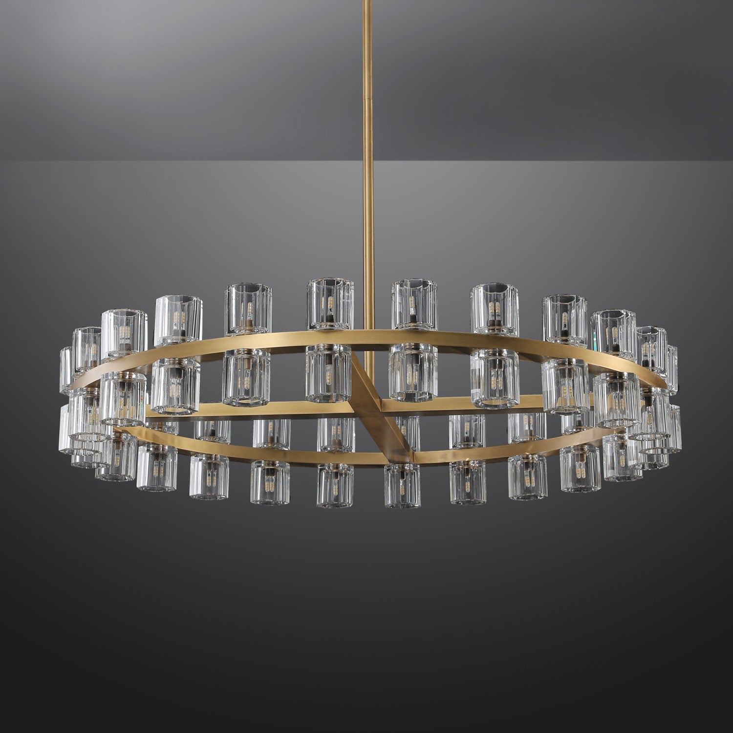 Arcahonk Crystal Round Chandelier 48"