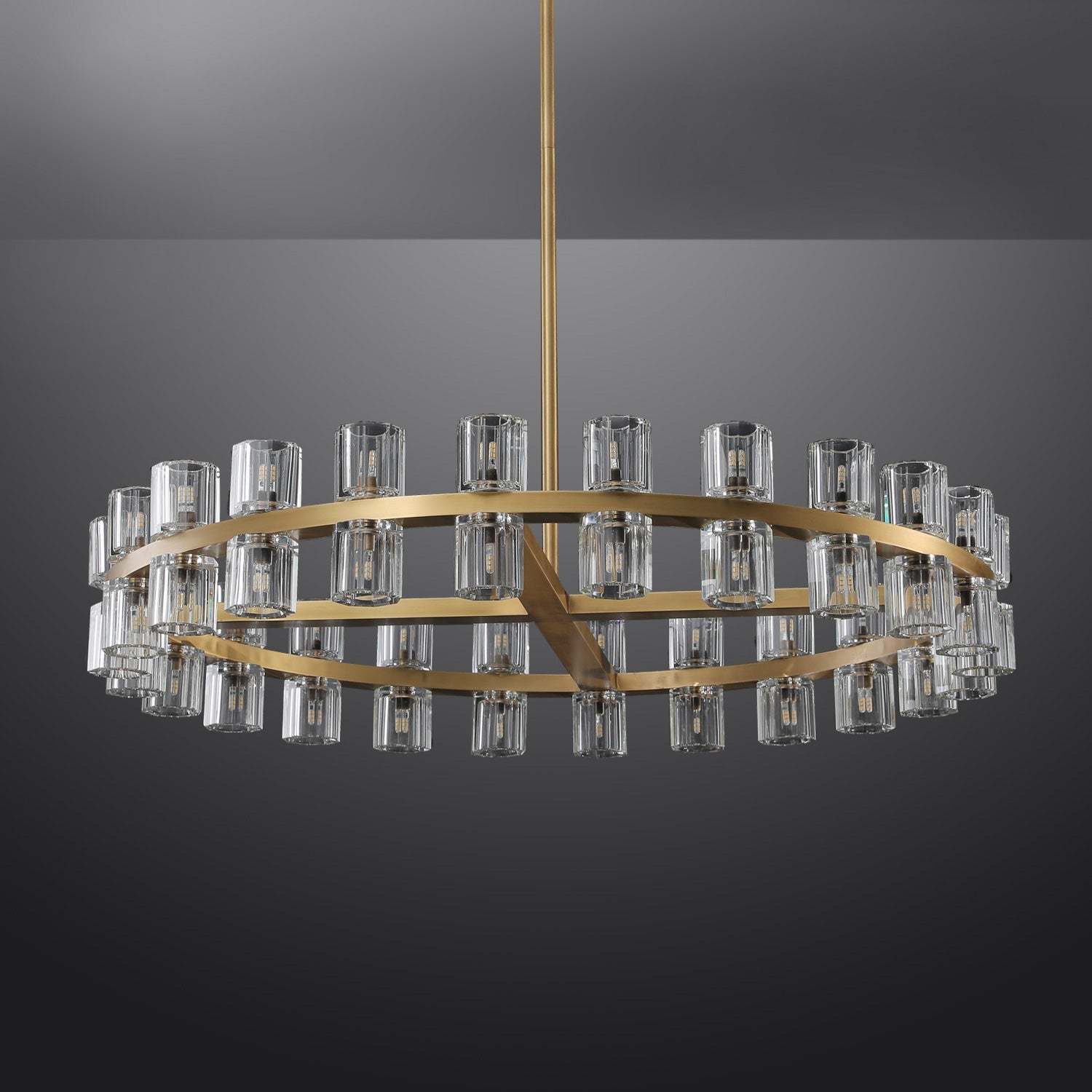Arcahonk Crystal Round Chandelier 48"