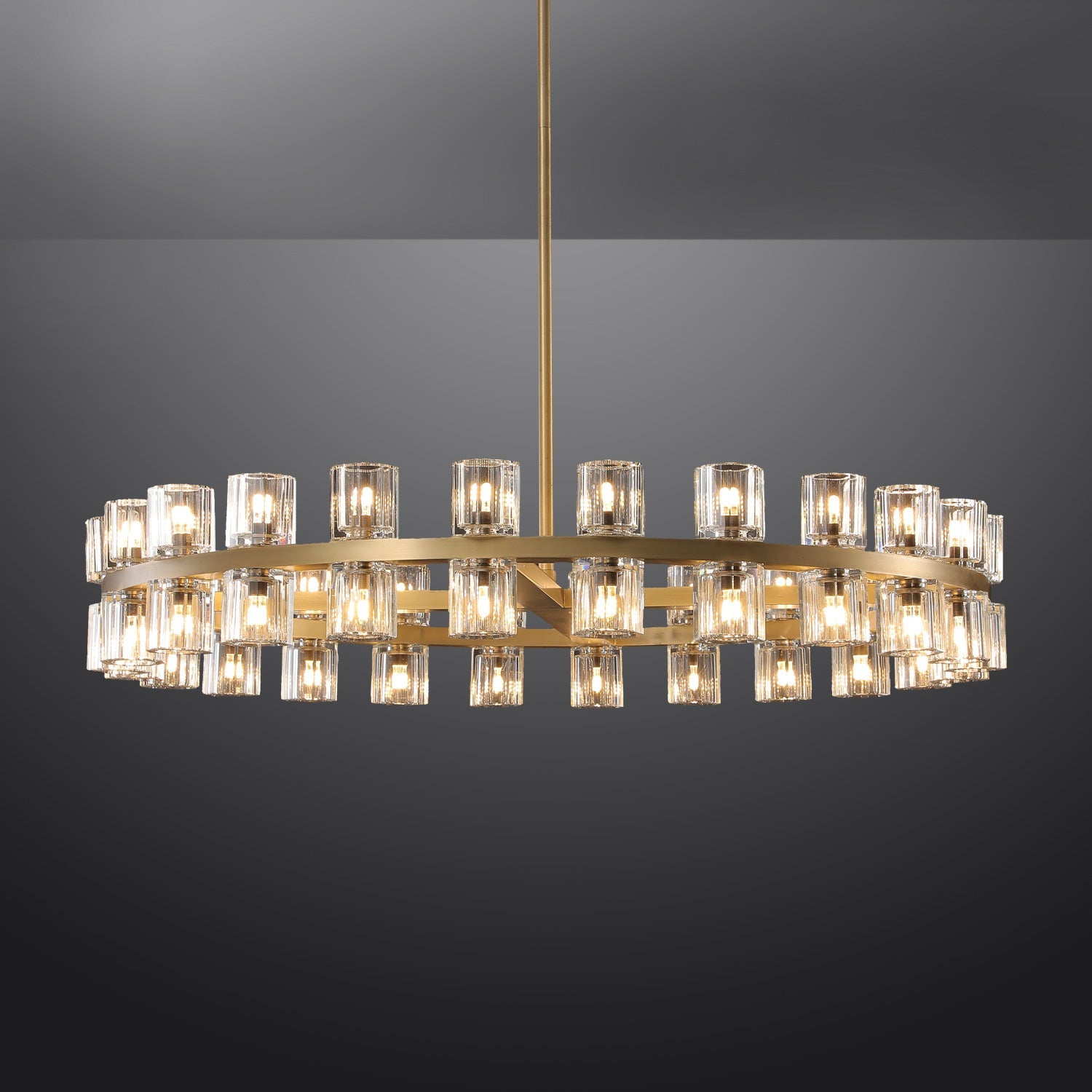 Arcahonk Crystal Round Chandelier 48"