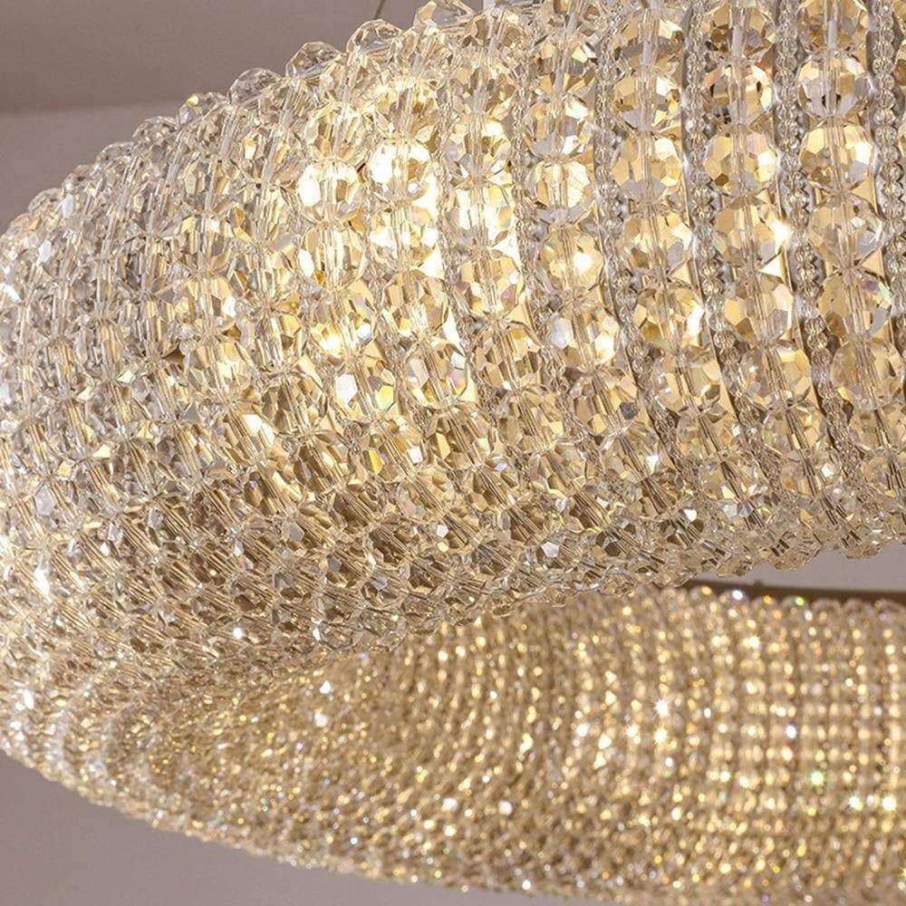 Holo Clear Crystal Ring Chandelier Dimmable 
