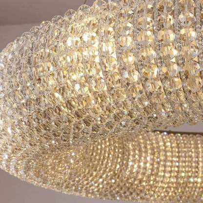 Holo Clear Crystal Ring Chandelier Dimmable 