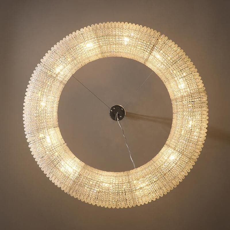 Holo Clear Crystal Ring Chandelier Dimmable 