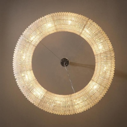 Holo Clear Crystal Ring Chandelier Dimmable 