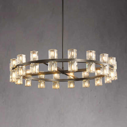 Arcahonk Crystal Round Chandelier 36"