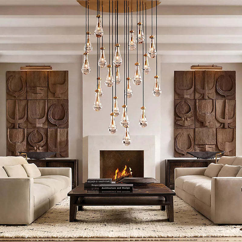 Raindrop Glass Round Chandelier Diam 60"