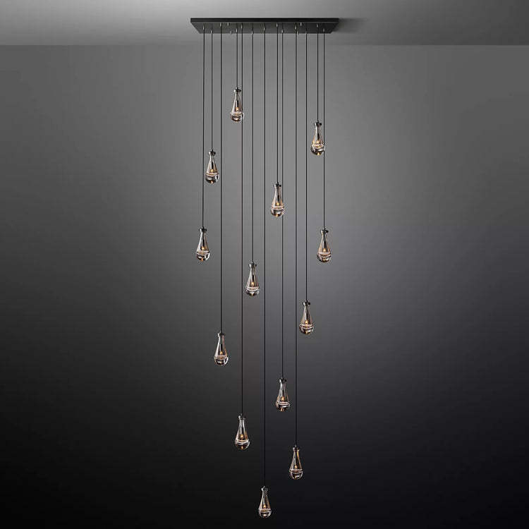 Rain Glass Linear Chandelier 54"
