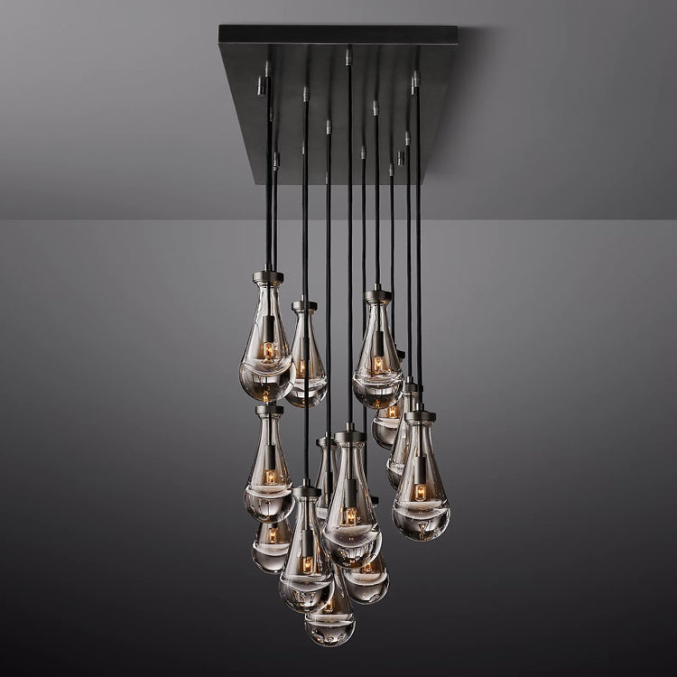 Rain Glass Linear Chandelier 54"
