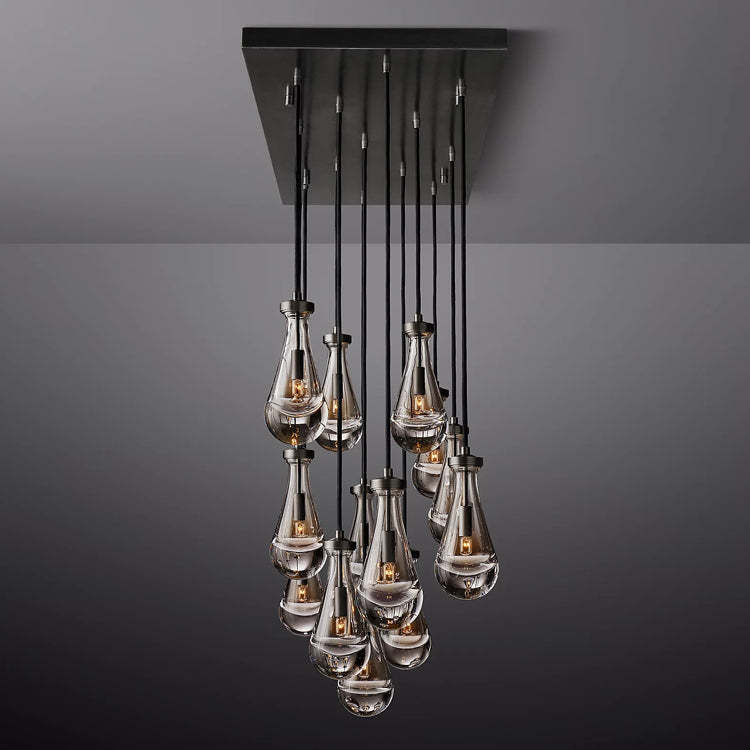 Rain Glass Linear Chandelier 54"