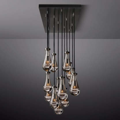 Rain Glass Linear Chandelier 54"