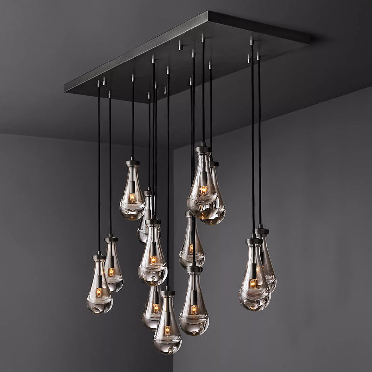 Rain Glass Linear Chandelier 54"