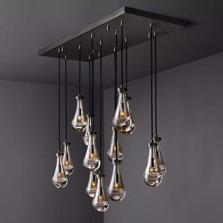 Rain Glass Linear Chandelier 54"