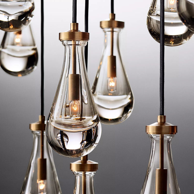 Rain Glass Linear Chandelier 54"