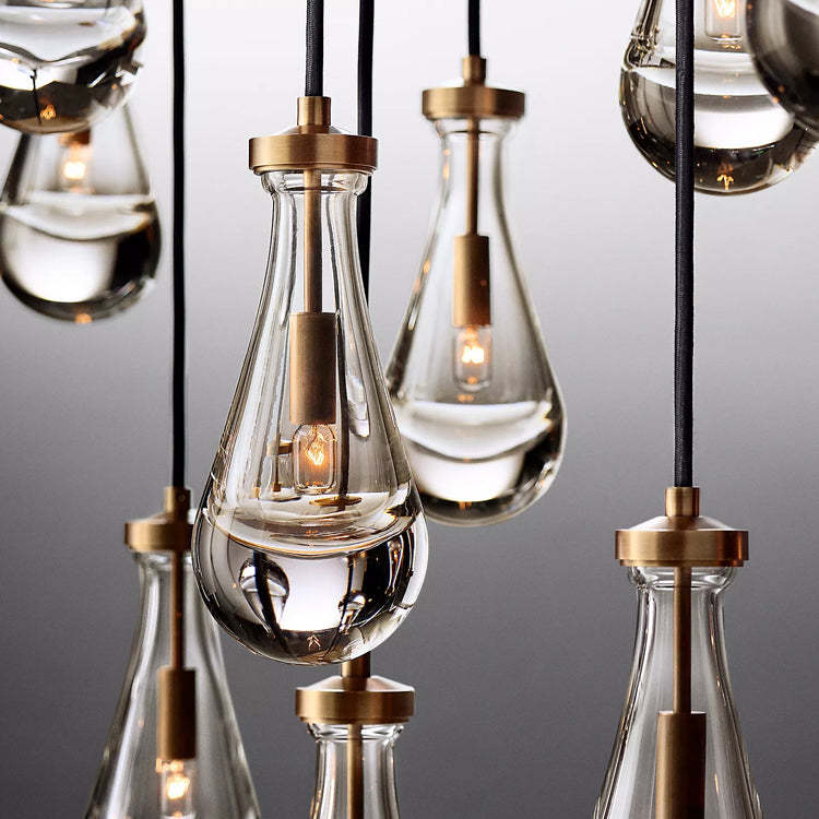 Rain Glass Linear Chandelier 54"