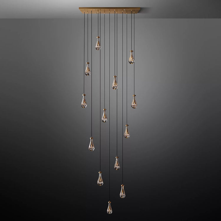 Rain Glass Linear Chandelier 54"