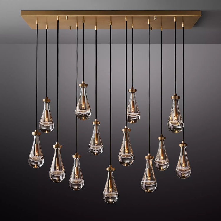 Rain Glass Linear Chandelier 54"