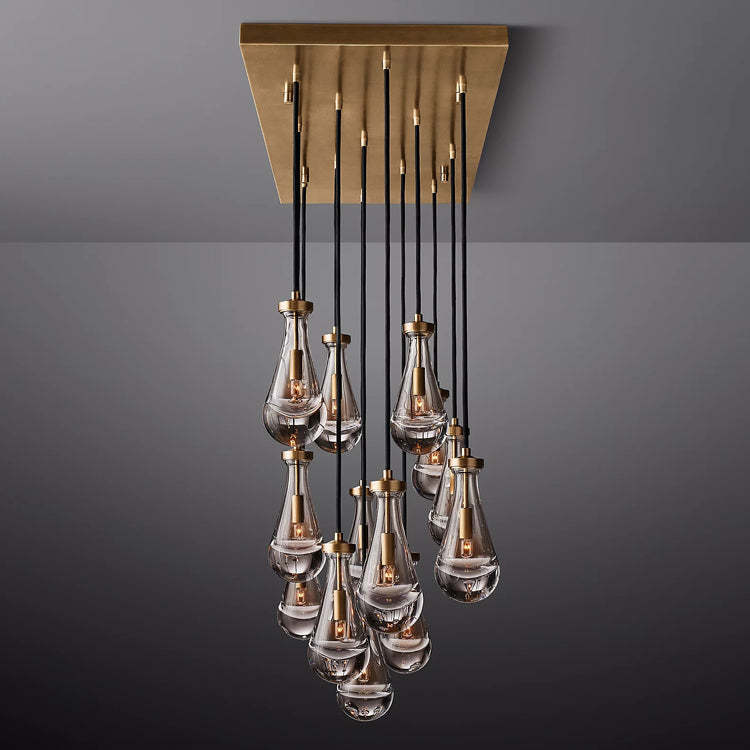 Rain Glass Linear Chandelier 54"