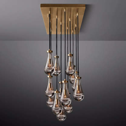 Rain Glass Linear Chandelier 54"