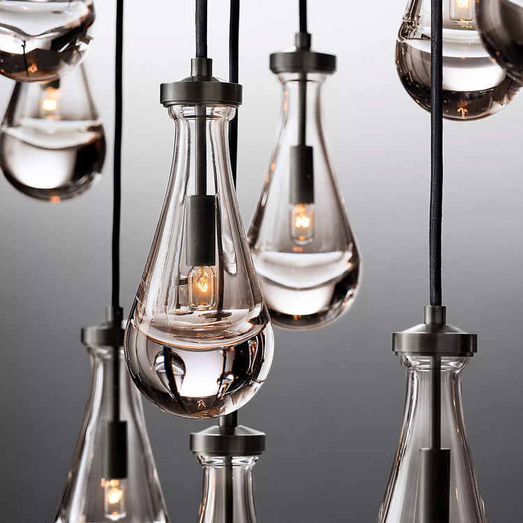 Rain Glass Linear Chandelier 54"