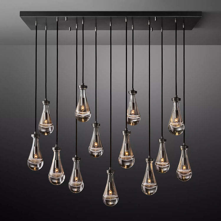 Rain Glass Linear Chandelier 54"