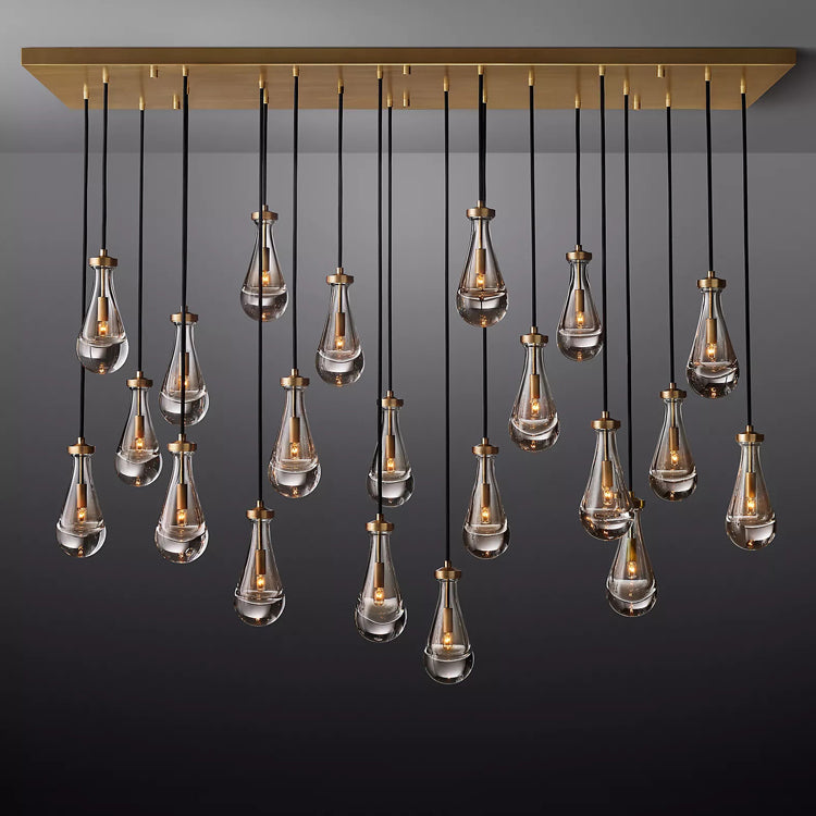 Rain Glass Linear Chandelier 72" W