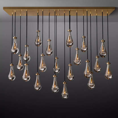 Rain Glass Linear Chandelier 72" W