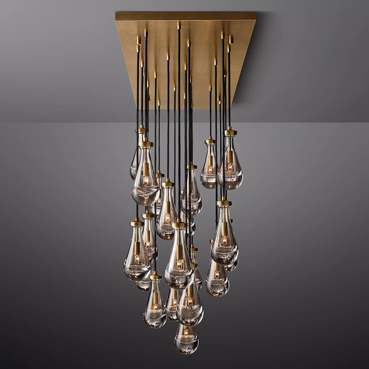 Rain Glass Linear Chandelier 72" W