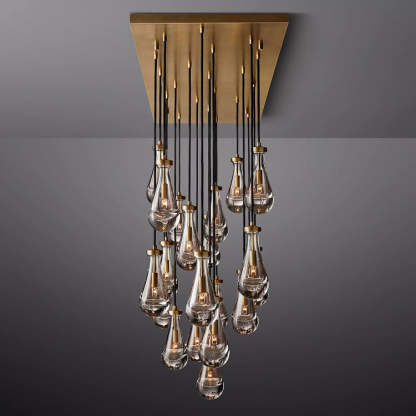 Rain Glass Linear Chandelier 72" W
