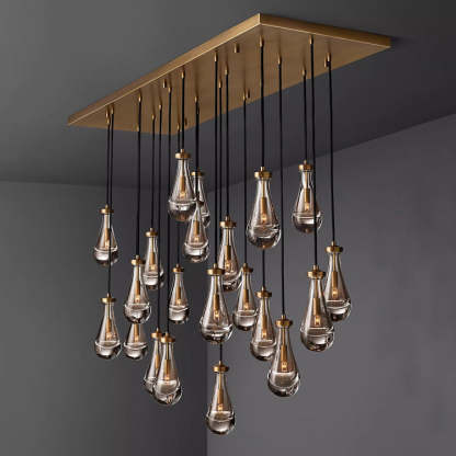 Rain Glass Linear Chandelier 72" W