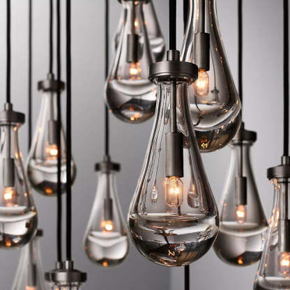 Rain Glass Linear Chandelier 72" W