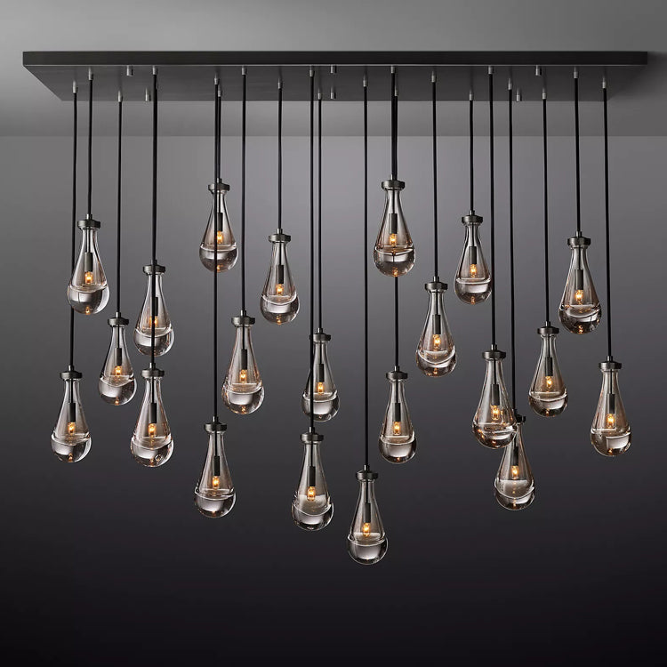 Rain Glass Linear Chandelier 72" W