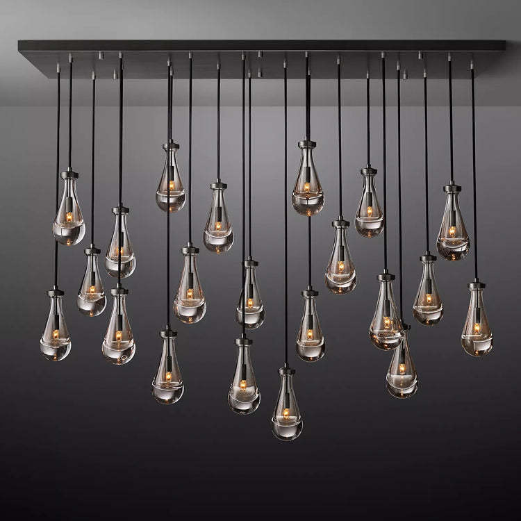 Rain Glass Linear Chandelier 72" W