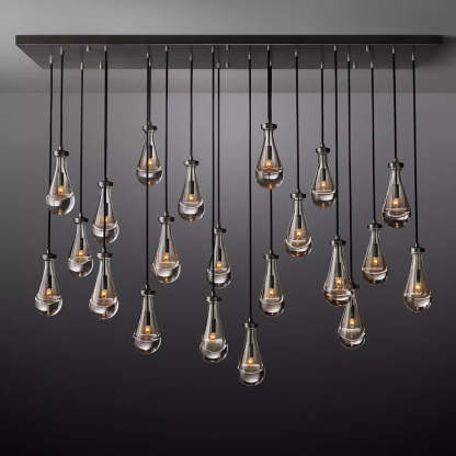 Rain Glass Linear Chandelier 72" W
