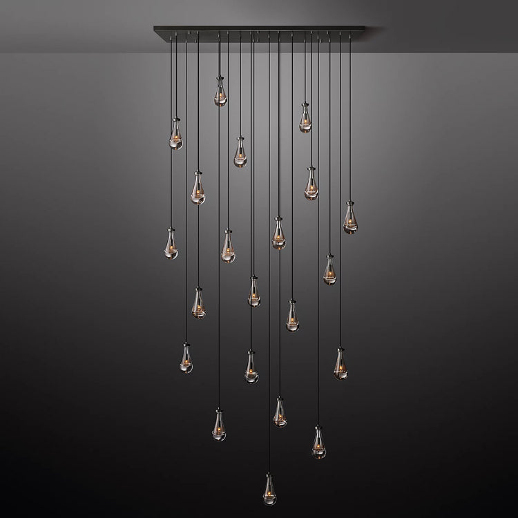 Rain Glass Linear Chandelier 72" W