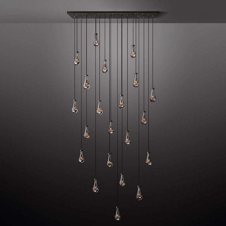 Rain Glass Linear Chandelier 72" W