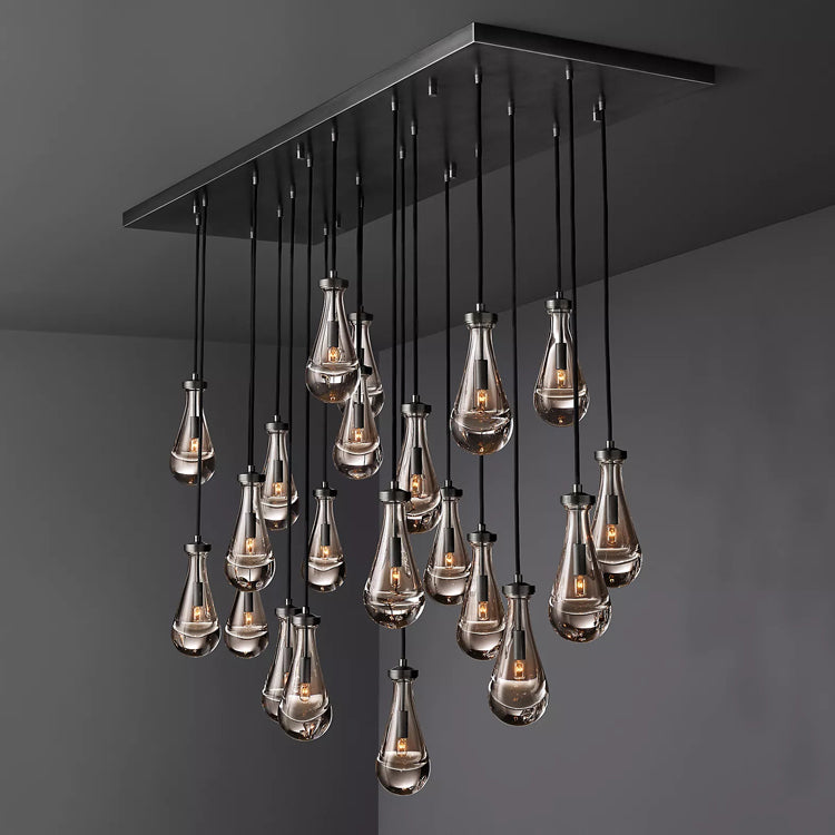 Rain Glass Linear Chandelier 72" W
