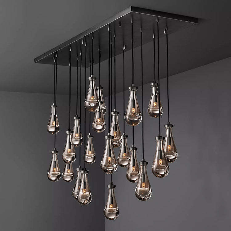 Rain Glass Linear Chandelier 72" W