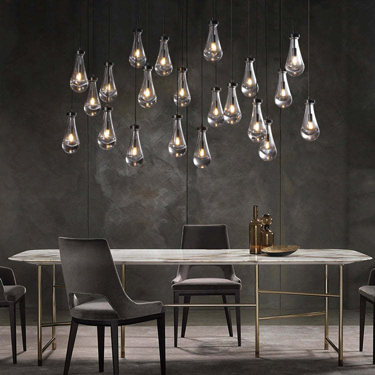 Rain Glass Linear Chandelier 72" W