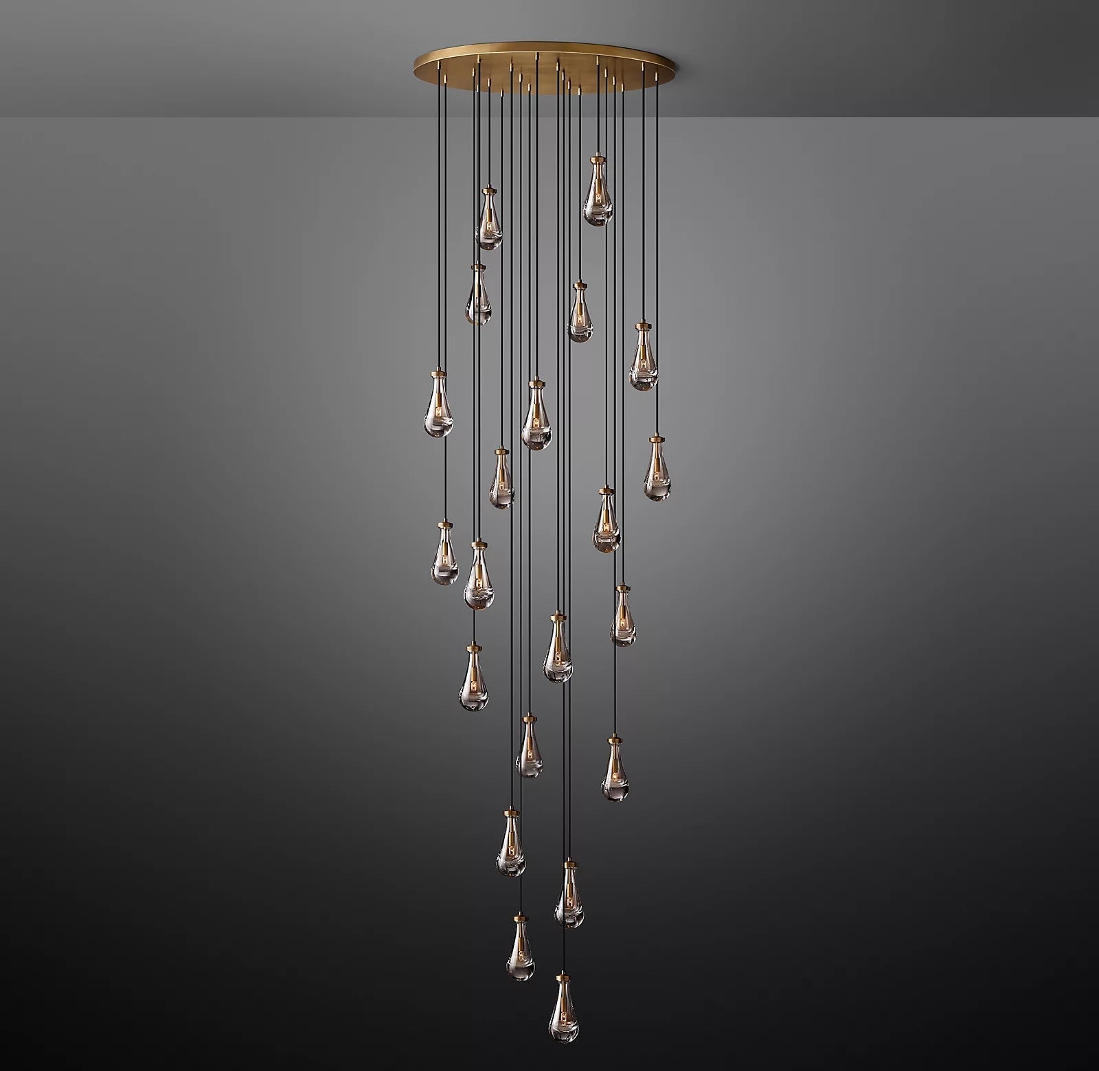Rain Glass Round Chandelier 47" Dimmable 