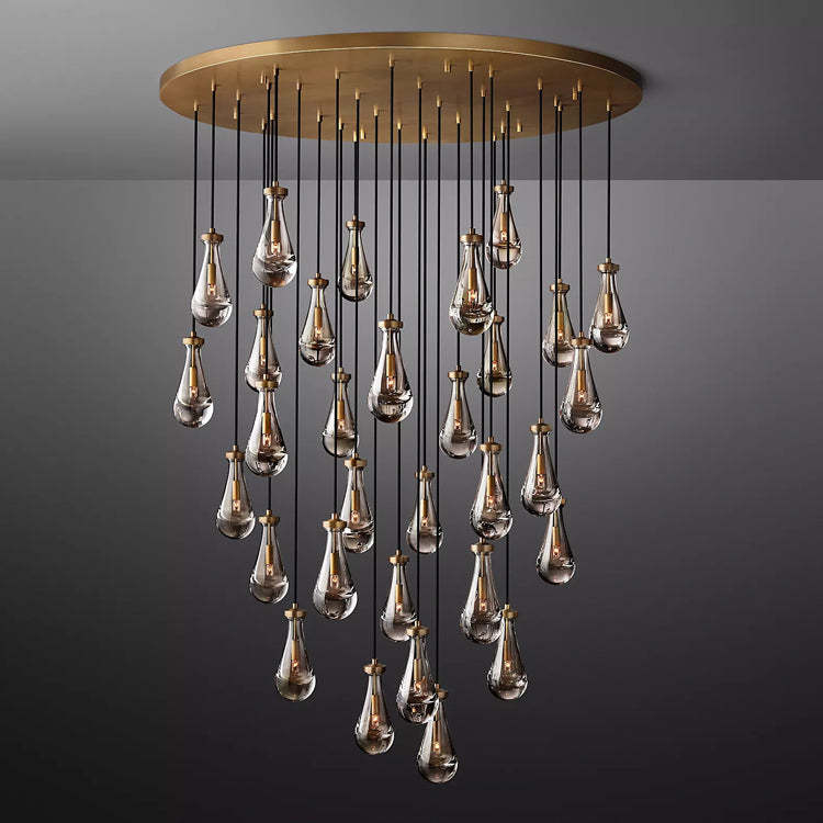 Raindrop Glass Round Chandelier Diam 60"