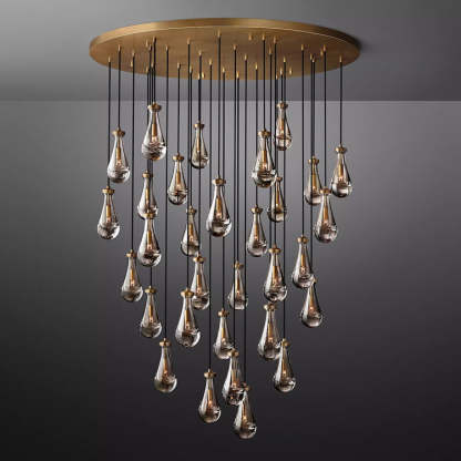 Raindrop Glass Round Chandelier Diam 60"